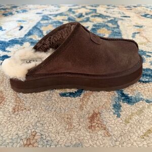 UGG Chocolate Brown Suede Slippers